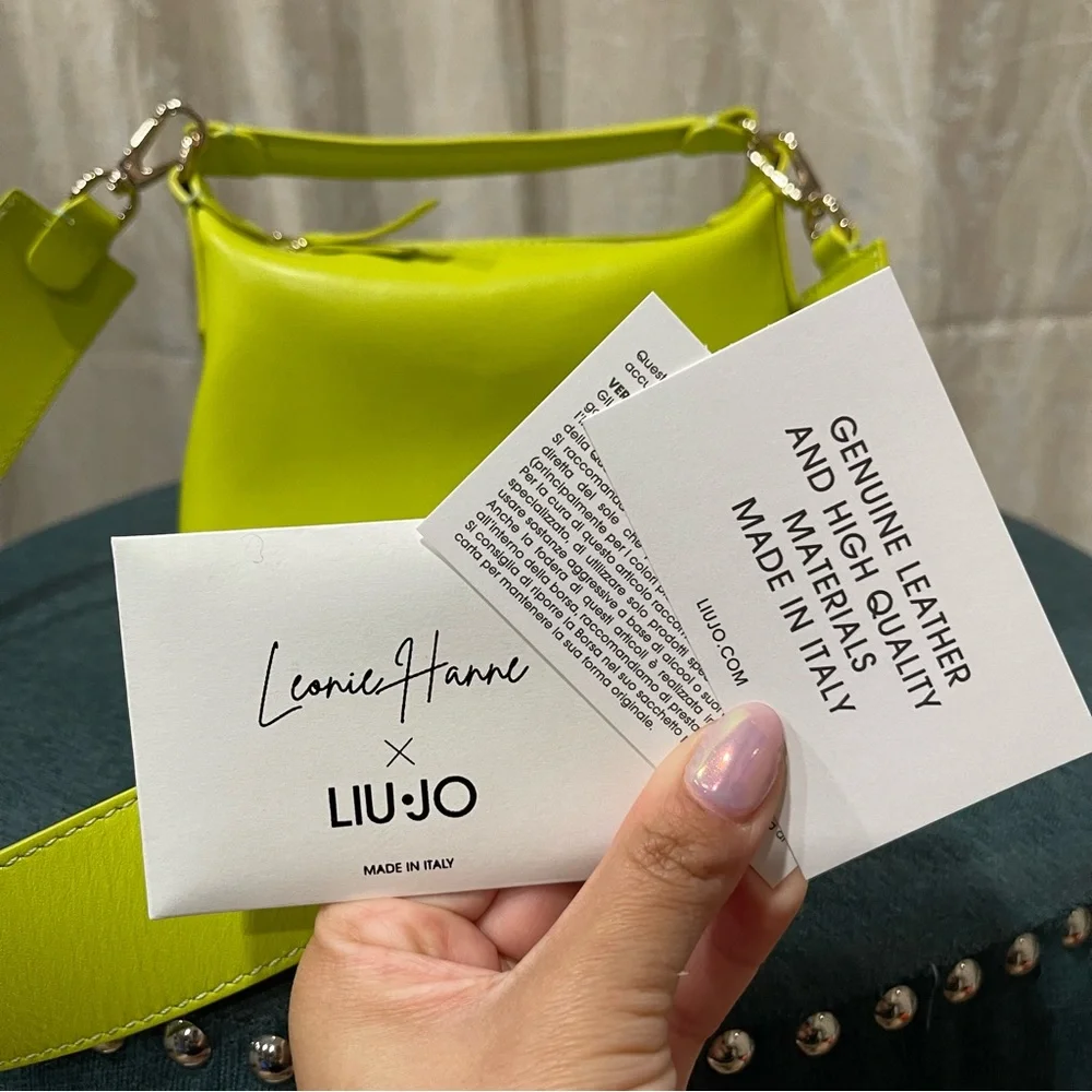 LEONIE HANNE X LIU JO | NEW! Leather Hobo Bag In Lime Yellow